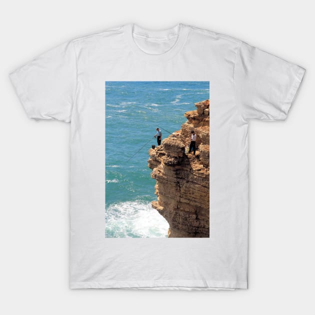 Living dangerously - Cliff fishing at Cabo de São Vicente, Portugal T-Shirt by WesternExposure